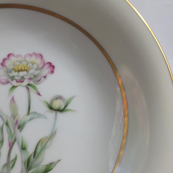Mikado Harmony Round Serving Bowl Cream Rim Pink Floral Center - Picture 4 of 14